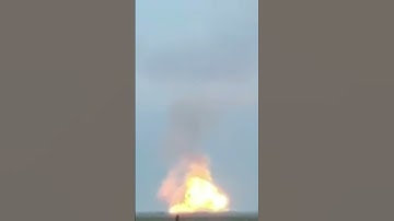 Crimea ammunition depot exploding with a visual shockwave