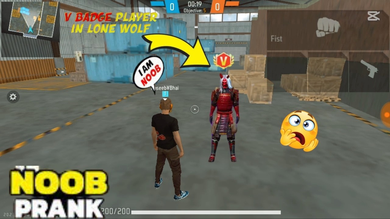 LONE WOLF NOOB PRANK 😈 || V BADGE PLAYER AGAYA 😱🔥 (PART-1) - Garena Free Fire || LATEST GAMEPLAY