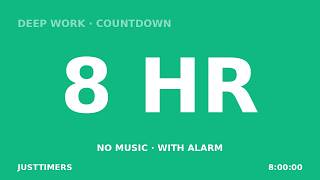 8 Hour Timer — Bar (Countdown with Alarm)