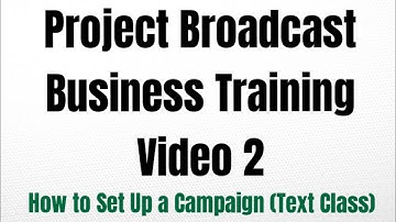 Project Broadcast Training - How to set up a text class.