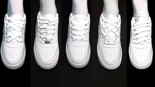 5 New way how to lace Nike Air Force 1s Low On Feet Tutorial