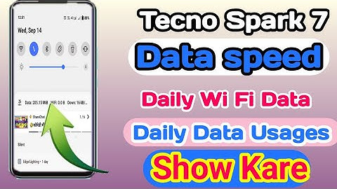 Techno Spark 7 Me Data Speed,Data Usage and Daily Wi Fi Uagse Show Kare // Internet Speed Setting