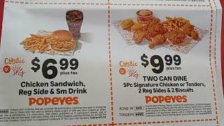 Popeyes Chicken 41st street and 102 street- Tulsa Oklahoma- Popeyes chicken coupon/mail box coupon