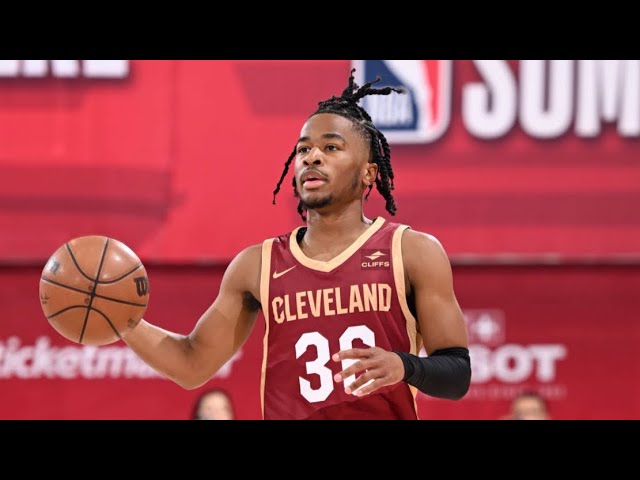 A first look at Sharife Cooper in a @cavs uniform at #NBAMediaDay