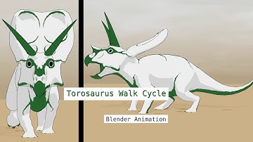 Introsaurus Walk Cycle 2.0 | Blender 3D Torosaurus Animation