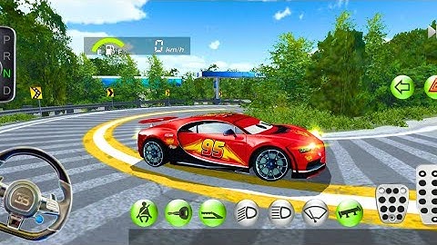 New Lightning McQueen Bugatti Chiron Narrow Mountain Driving - 3D Driving Class -Android GamePlay