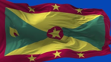 🚩Grenada  Flag Waving | GREEN SCREEN & CHROMA MATTE🚩