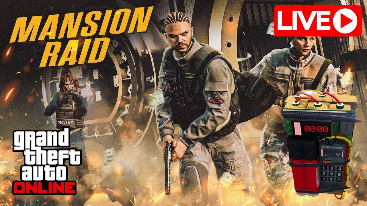 GTA 5 - Playing The NEW MANSION RAID Adversary Mode! (A Safehouse In The Hills DLC)