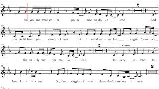 Video thumbnail of "Dolly Parton - Jolene (1973), C-Instrument Play along"