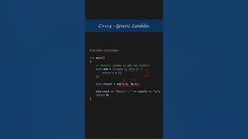 C++14  - Generic Lambdas in C++