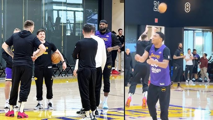 Luka Doncic Lakers Debut In Practice With LeBron James & Hits Half Court Shot!