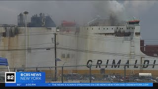Flames from cargo ship in Newark raising safety concerns