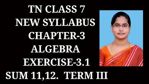 7th maths Term-3 Ch-3 Algebra | Ex-3.1 (11,12) sums | Samacheer One plus One channel