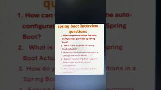 SpringBoot Interview Questions #programming #education #coding #java