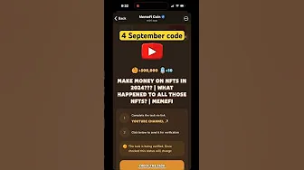MAKE MONEY ON NFTS IN 2024??? MemeFi YouTube video secret code today 3 September || #memefi #crypto thumbnail