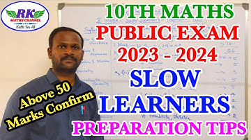 TN 10th Maths|Public Exam 2024|SLOW LEARNERS Preparation Tips 2024|Above 50 Marks Confirm