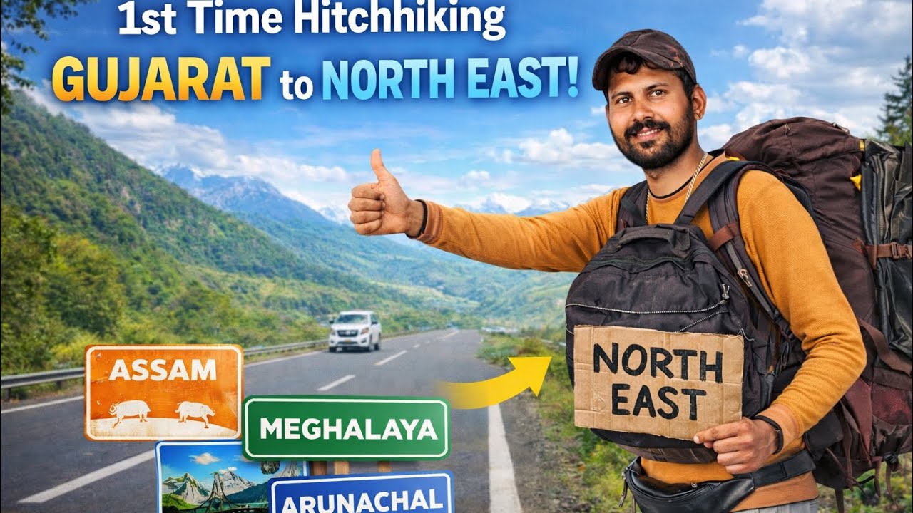 My first hitchhiking experience in Gujarat 🚚🚛🚘