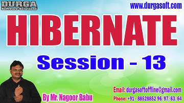 HIBERNATE tutorials || Session - 13 || by Mr. Nagoor Babu On 24-11-2022 @10AM IST