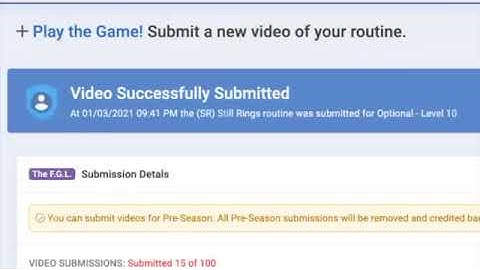 The F.G.L.:  Video Submission Guide (Athlete)