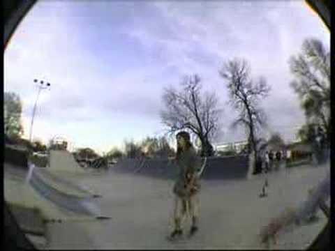 Adam bails hard on a skateboard at the skatepark in menasha wisconsin.