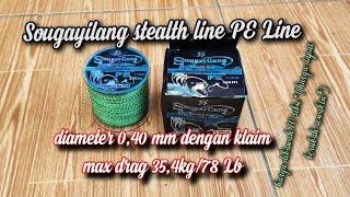 Sougayilang stealth line PE Line 0,40 mm max drag 35,4kg/78 Lb