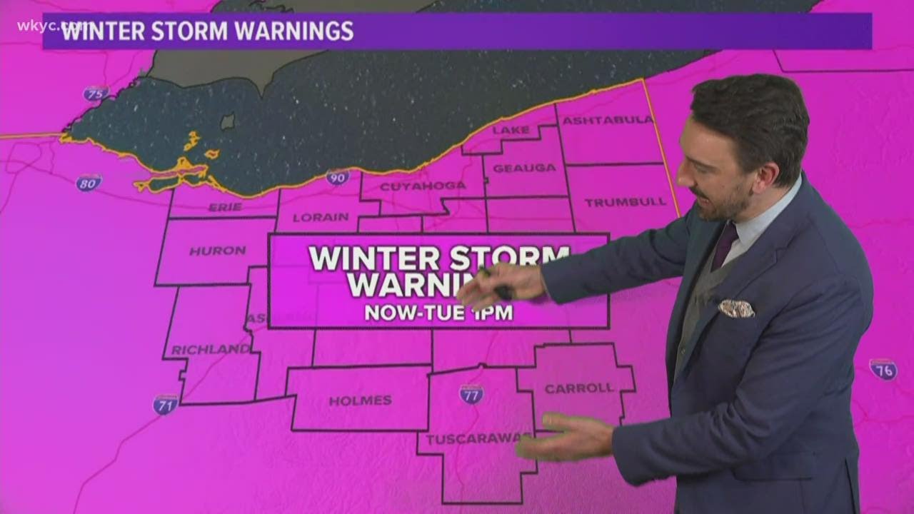 First weather: winter storm warning in effect for Northeast Ohio - YouTube