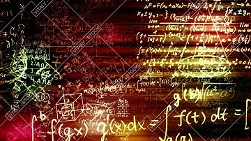 The abstract mathematical formulas moves in the virtual space