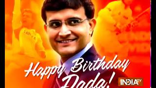 Noneformer india captain sourav ganguly, who turned 46 on sunday,
celebrated the occasion by cutting a cake at county grounds in
bristol. celebration...