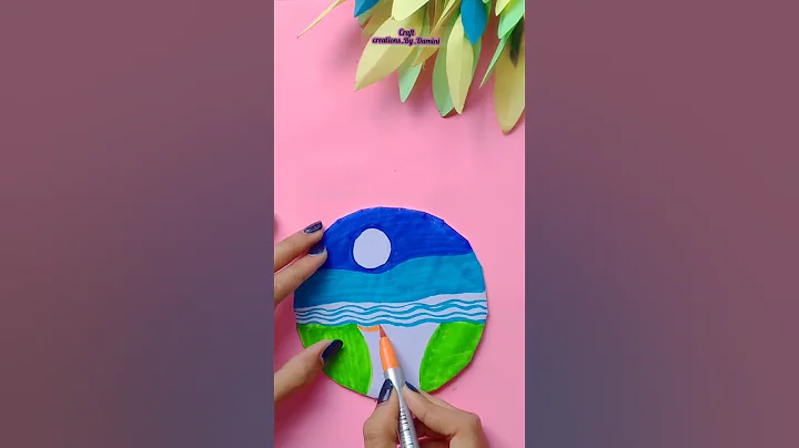 Easy Scenery Drawing With Doms Brush pen/Easy Drawing #trending