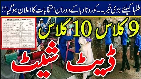 matric exams Date sheet 2022 - 9th class exams Date sheet 2022 - 10th class exams Date sheet 2022