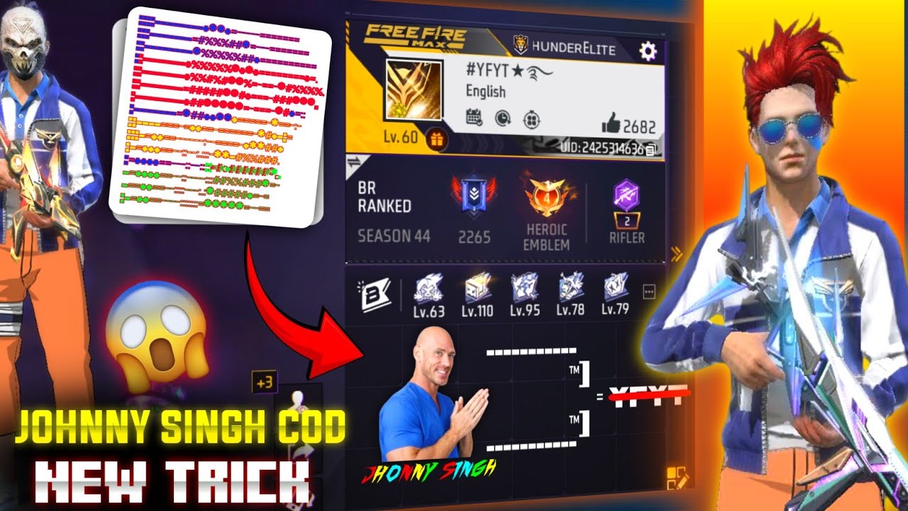I Tried Most Viral Tricks Of Free Fire 😲 Jhonny sing Profile Bio Cod 😱😅Profile ke andar Jhonny singh