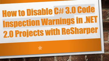 How to Disable C# 3.0 Code Inspection Warnings in .NET 2.0 Projects with ReSharper