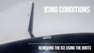 IN FLIGHT ICING CONDITIONS - SLOW MOTION - DEICING