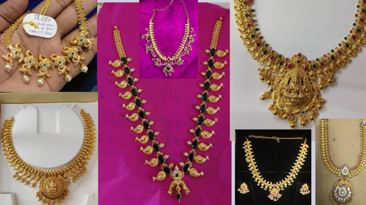 Latest gold necklace designs 3/4 size 