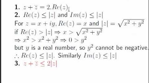 Properties of Conjugate and Modulus of a complex number