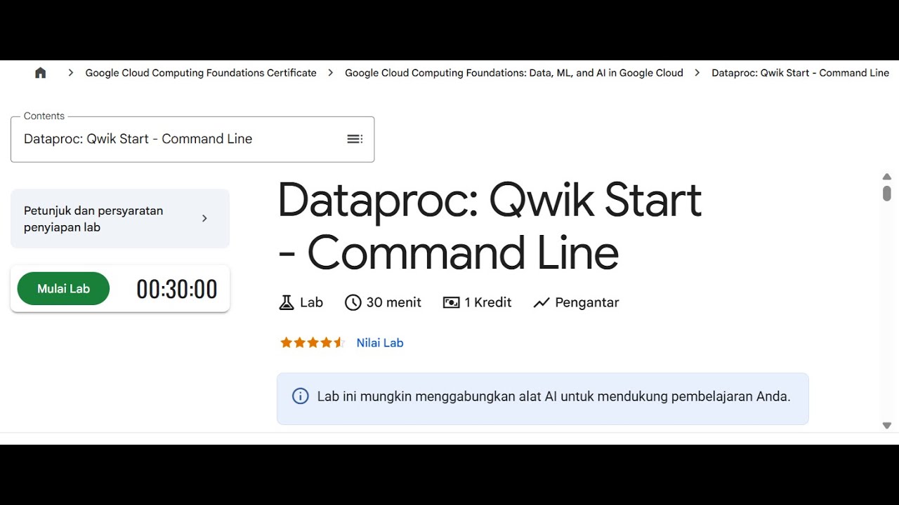Lab 2 - Dataproc: Qwik Start - Command Line | 04 Google Cloud Computing ...