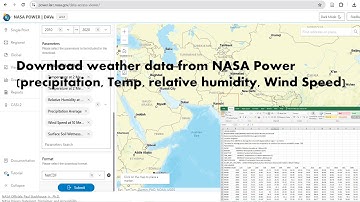 Download weather data from NASA Power (precipitation, temperature, relative humidity, Wind Speed)
