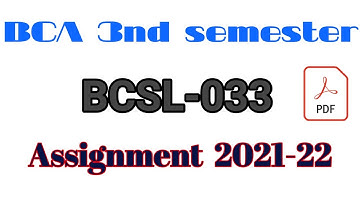 BCSL-033 solved assignment 2021-22| BCA 3rd semester assignment| IGNOU|#assignment_2021 #assignment