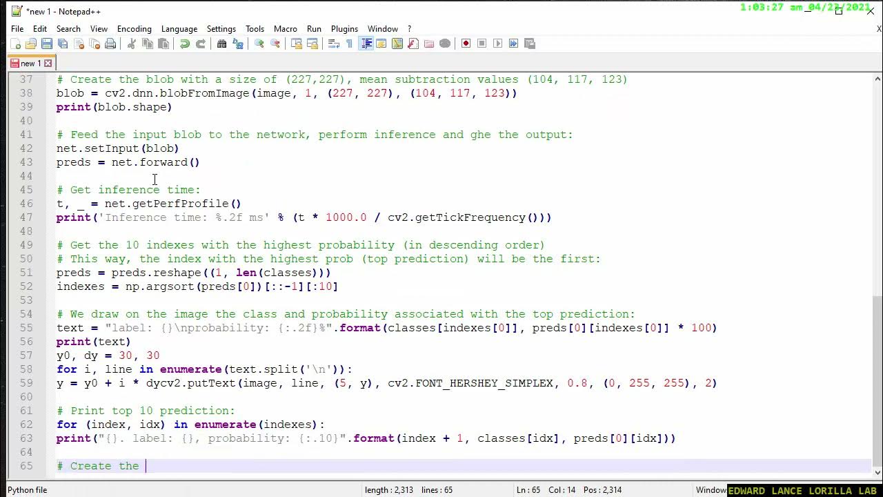 【PYTHON OPENCV】Image classification using OpenCV CNN module SqueezeNet ...