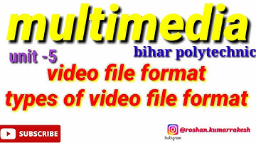 MULTIMEDIA | 6th semester | Unit -5 | video file format | types of video file format |  file format