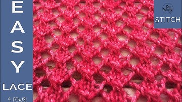 How to knit an easy lace stitch pattern in four rows - So Woolly