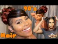 90S INSPIRED HAIR TUTORIAL/ PIN CURL PONYTAIL with SWOOP/ TWO PONYTAILS WITH FLIPS /Hair Extensions.