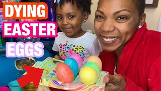 DYING EASTER EGGS FOR THE FIRST TIME|EASTER CRAFTS AND EASY EASTER DIY