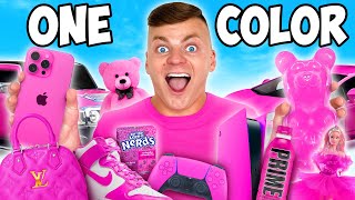 BUYING Everything in ONE COLOR for 24 Hours CHALLENGE!