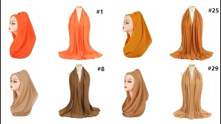 Soft plain bubble chiffon scarf women Muslim hijab, shawl scarves headscarf from Aliexpress screenshot 2