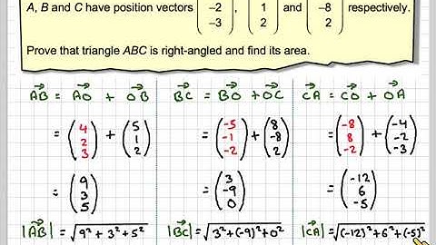 Showing a triangle is right angled and the area in 3-dimensions