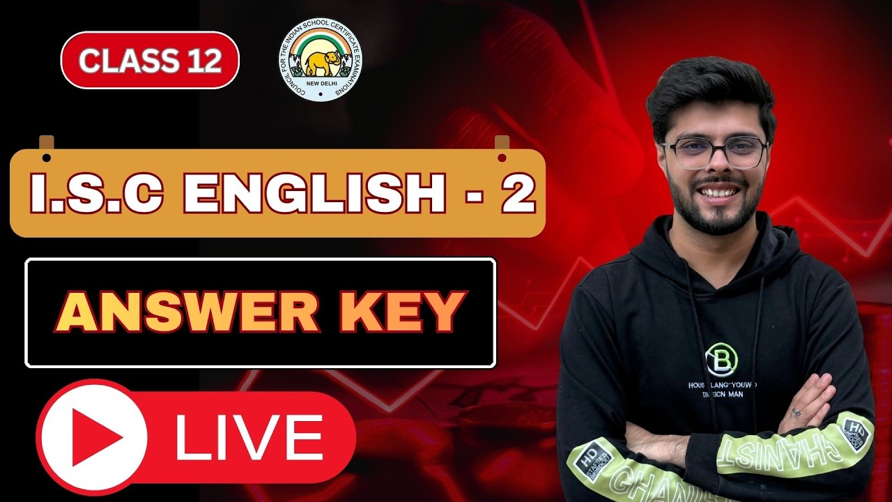 Answer Key | English Paper 2 | Literature | ISC | Class 12 | Boards 2026
