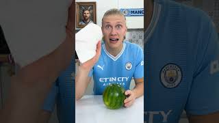 He made a watermelon glass for Coke!😬 #football #haaland #ronaldo