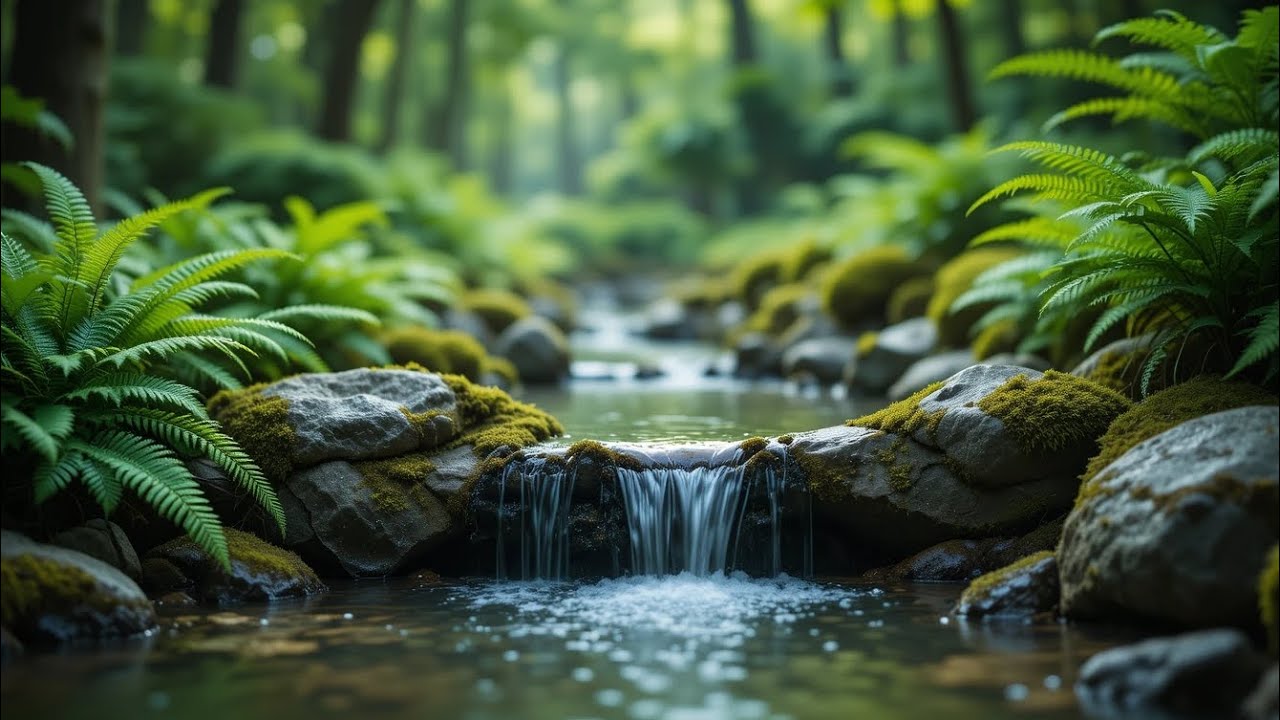 2 Hours Natural Stress Relief, Insomnia Gone | Relaxing Sound of Soft Flowing Water ☘️