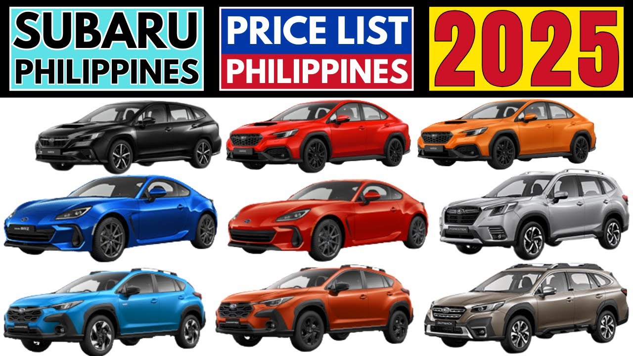 Subaru Philippines Price List 2025 | Crosstrek, Outback, Forester, BRZ, WRX, Evoltis, etc